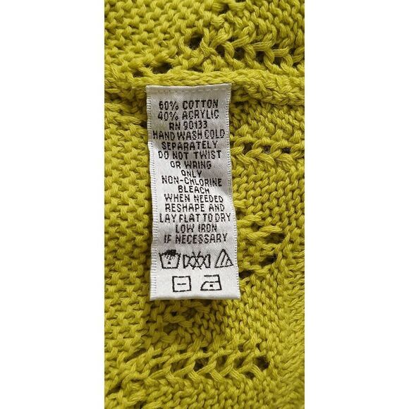 Joan rivers womens 3xl cotton open knit lime green cardigan summer spring fall - Picture 5 of 5